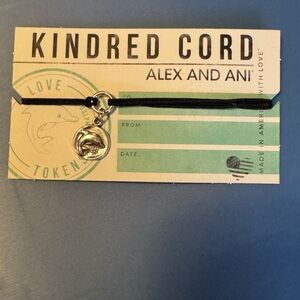 Alex and Ani Black Cord Bracelet with Silver Charm